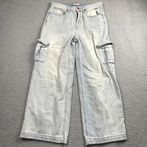 Oliver Logan Jeans Women's 28 Madison Wide Leg Cargo Light Wash Slow Denim